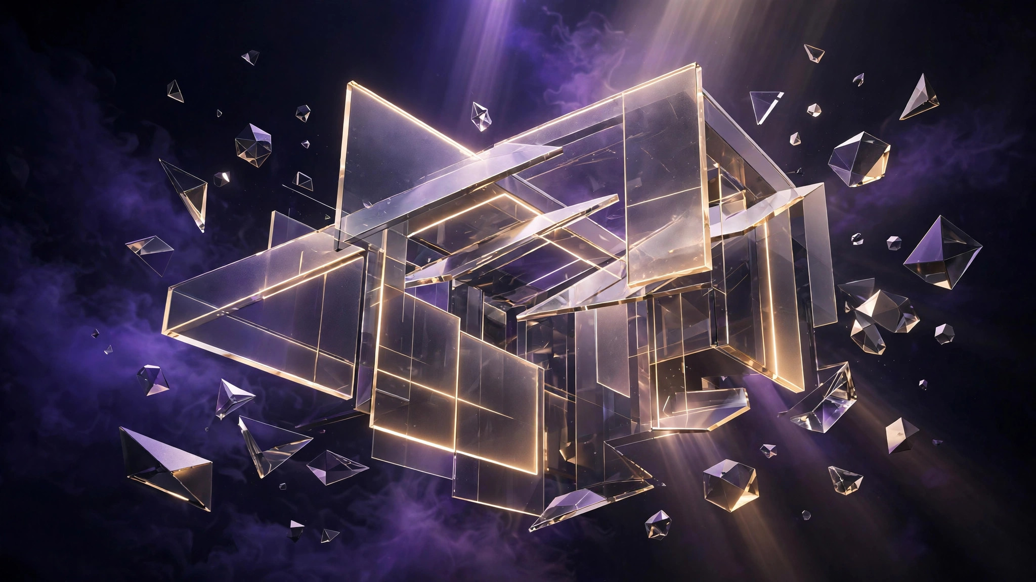 Abstract violet and gold composition representing website design and software